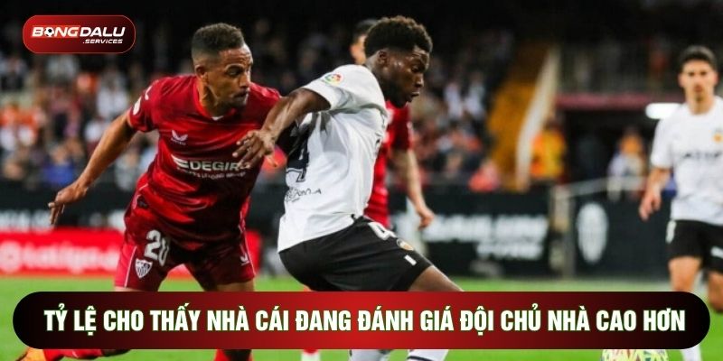 Tỷ lệ cho thấy nhà cái đang đánh giá đội chủ nhà cao hơn